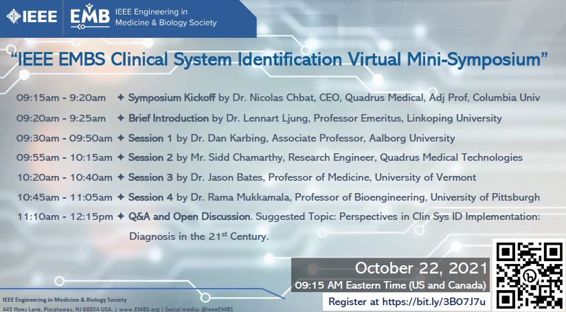 IEEE-EMBS Virtual Mini-Symposium on Clinical System Identification Agenda and Speakers